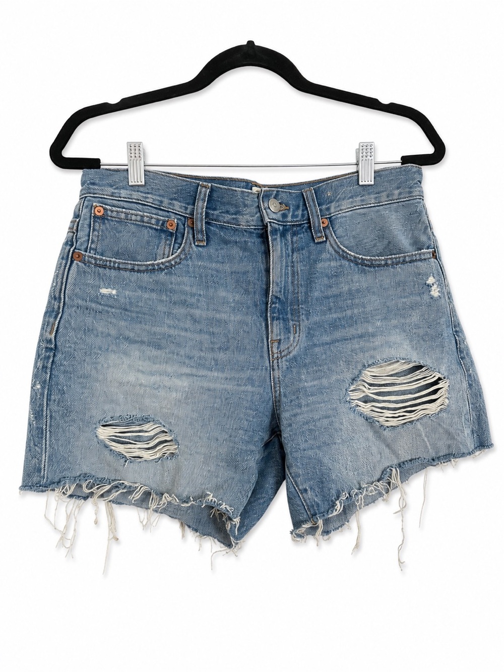 Madewell - Distressed Denim Jean Shorts - Size 26 - 100% Cotton A few